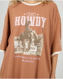 All About Eve - Howdy Oversized Tee Cinnamon