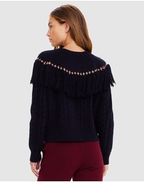 The Upside - Clara Tassel Knit Sweater - apres ski