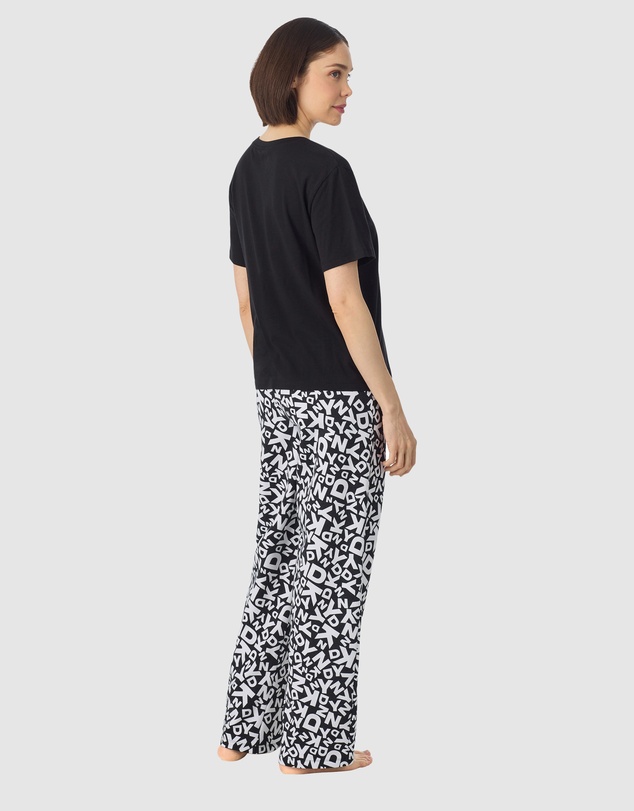 DKNY - Logo Print Cotton Jersey Short Sleeve T-Shirt & Pant Pyjama Set