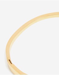 Lovisa - Waterproof Gold Plated Stainless Steel Diamante Roman Numeral Hinged Bangle