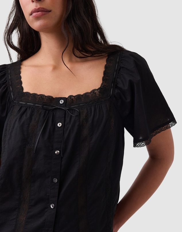 GAP - SS Lace Femme Square Neck Top