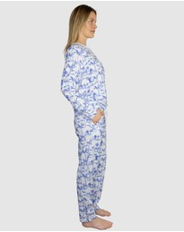 Sant And Abel - Women's Skydog Toile Blue Jersey Long PJ Set