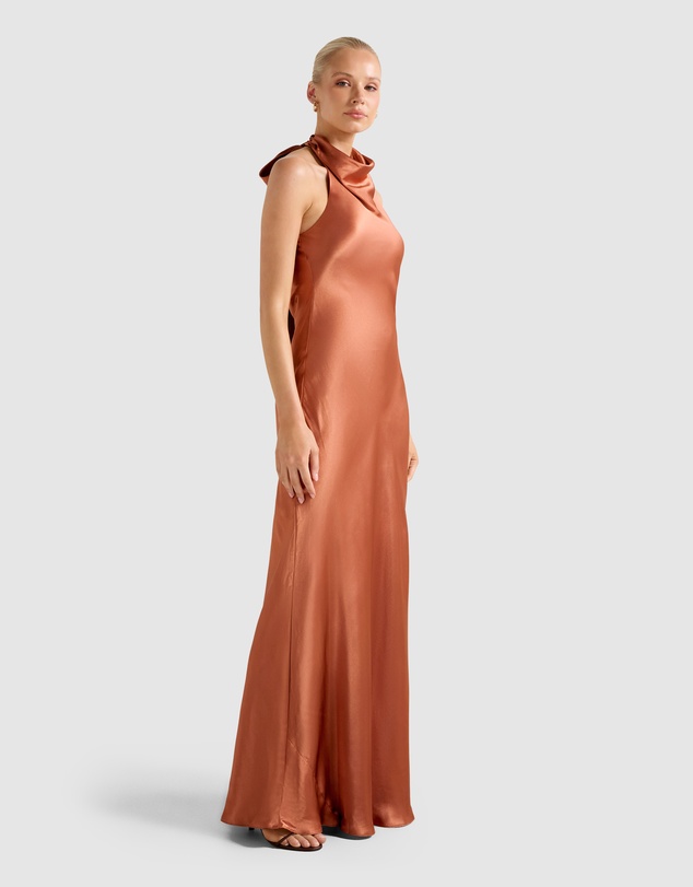 Forever New - Clementine High Neck Satin Maxi Dress