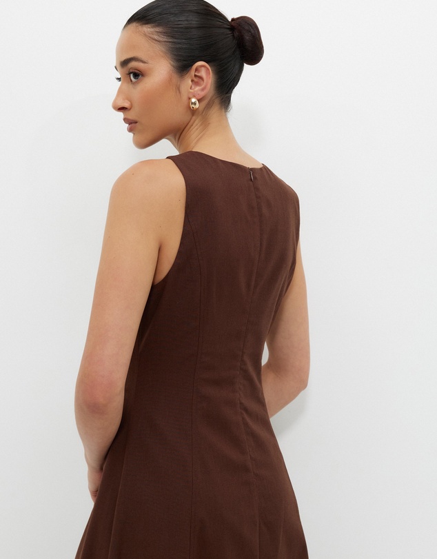 Calli - Heeley Cotton Linen Blend Midi Dress