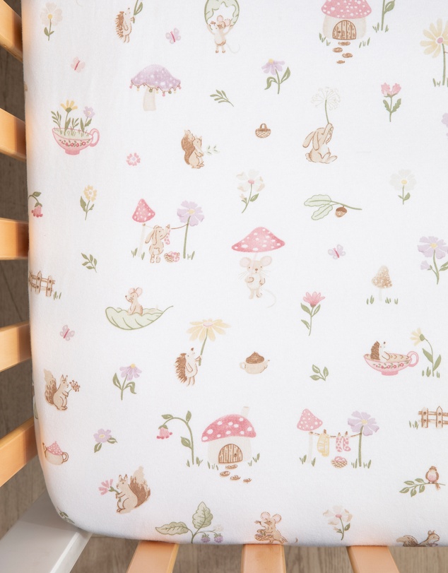 Living Textiles - 2 Pack Organic Cot Fitted Sheet - Whimsical Wonderland