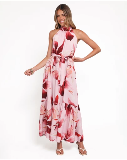 Petal & Pup - Monae Halterneck Maxi Dress - Blush Lily