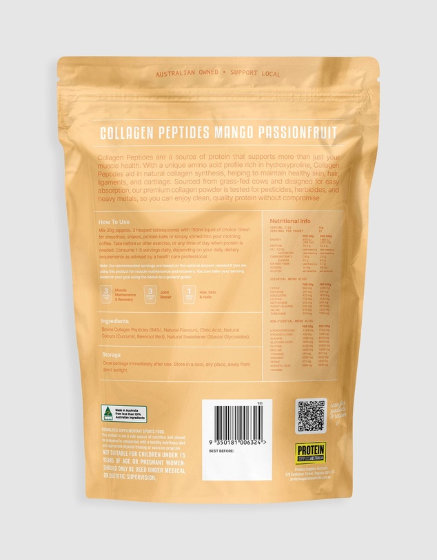 Protein Supplies Australia - Mango Passionfruit Collagen Peptides - 1kg