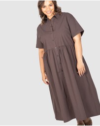 Love Your Wardrobe - Natalie Poplin Maxi Shirt Dress