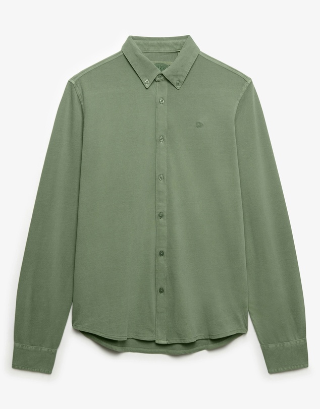 Superdry - Vintage Destroy Pique Long Sleeve Shirt