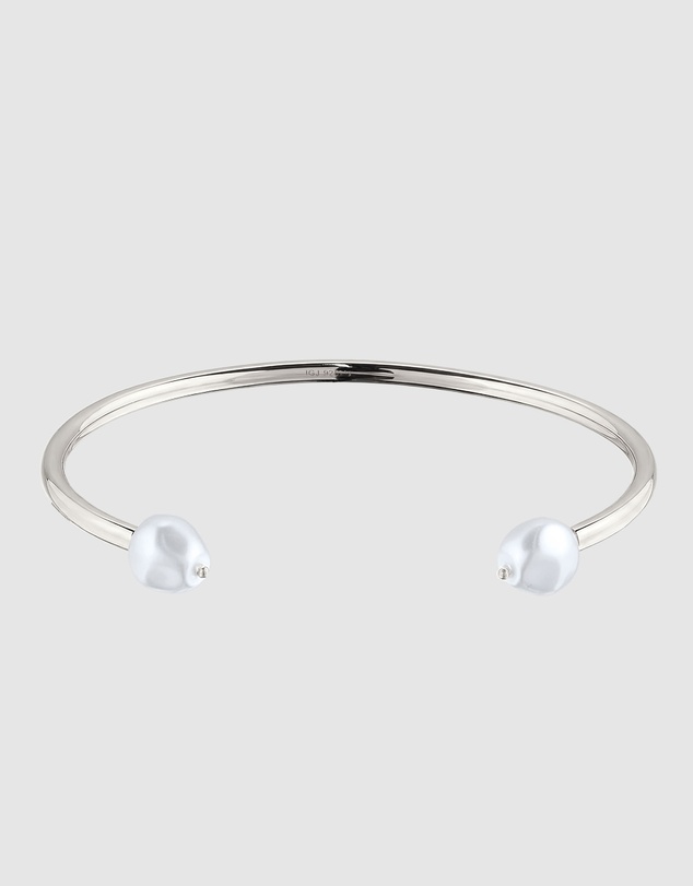 Elli Jewelry - Swarovski® Pearl Open Bangle in 925 Silver