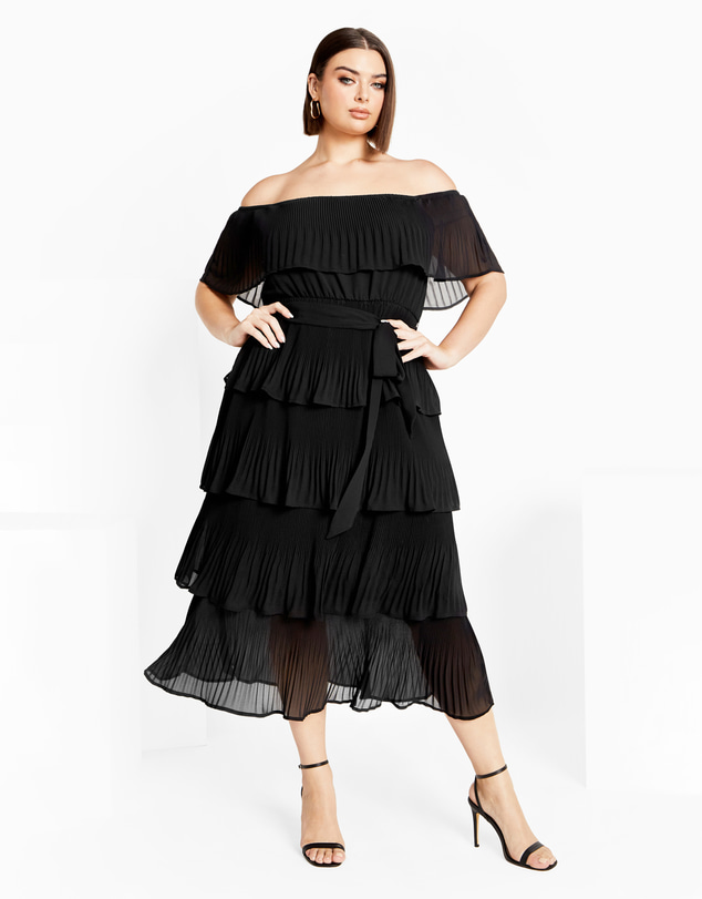 City Chic - Plus size Night Garden Dress - black