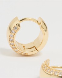 Lovisa - Gold Plated Cubic Zirconia Outline Bold Huggie Earrings