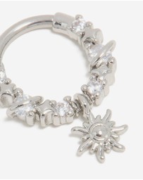 Lovisa - Surgical Steel Cubic Zirconia Celestial Star Drop Clicker Ring