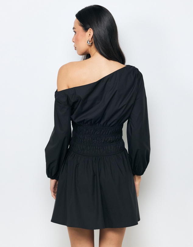 AERE - Runa Shirred Waist Long Sleeve Mini Dress