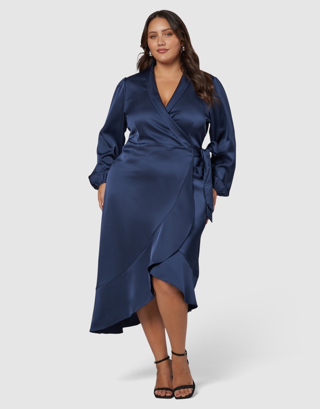Pink Dusk by Curve Project - Girl Crush Satin Wrap Dress