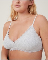 Cotton On Body - Cotton Lace Triangle Padded Bralette