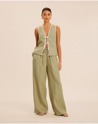 AERE - Sloane Linen Tie Top