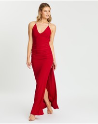 SKIVA - Cross Strap Evening Dress With Split