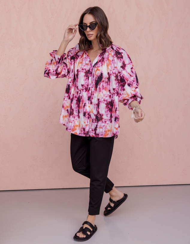 ALEXANDRA - Meeka Blouse Pink Textured Print