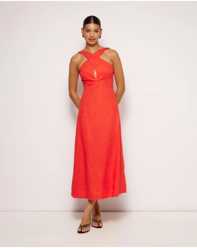 AERE - Este Linen Midi Dress