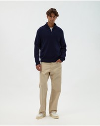 AERE - Merino Wool Quarter Zip Sweater