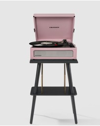Crosley - Crosley Voyager Bluetooth Portable Turntable + Crosley Turntable Stand Bundle - Amethyst