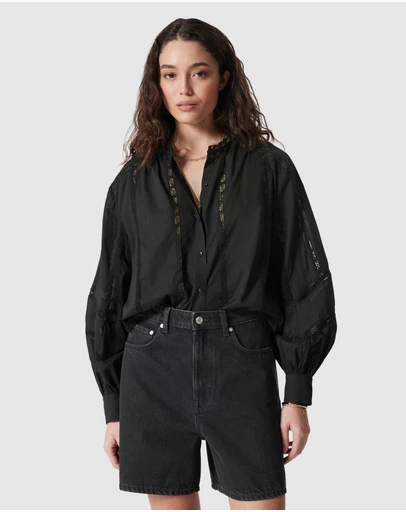 & Other Stories - Voluminous Lace-Trimmed Blouse