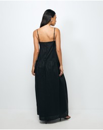 Revibe - Repaired AERE Bree V Neck Linen Maxi Dress - AU 10