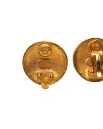 Pre-Loved by Azura Reborn - Pre-Loved Gold Plated CC Grapevine Round Clip on Earrings