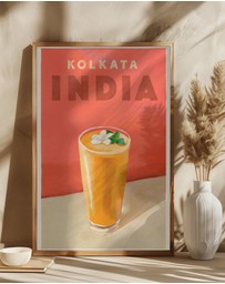 Olive et Oriel - Travel Poster Cocktail Kolkata India by The Whiskey Ginger Art Print