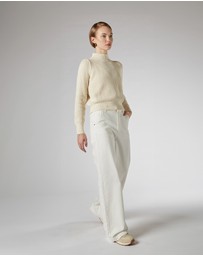 DRICOPER DENIM - Mila Ivory Mid Rise Palazzo Jeans