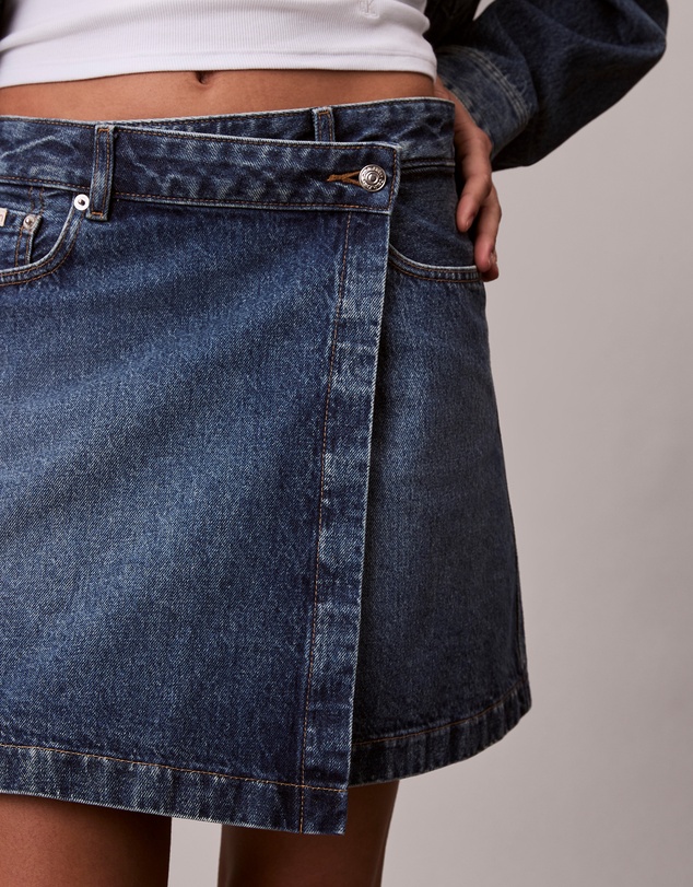 Calvin Klein Jeans - Denim Mini Wrap Skirt