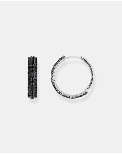 THOMAS SABO - Hoop earrings with black zirconia