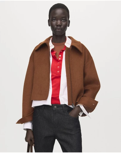 M.N.G - Wool Jacket With Shirt Collar