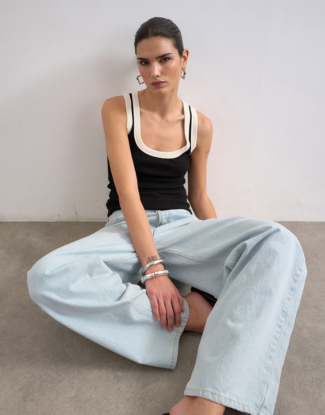 TOPSHOP - Raja Rib Scoop Neck Vest
