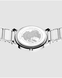 Bering - Bering Solar 41mm White Dial White Ceramic Strap Watch