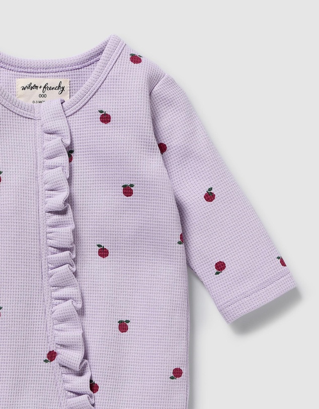 Wilson & Frenchy - Organic Waffle Ruffle Zipsuit - Babies