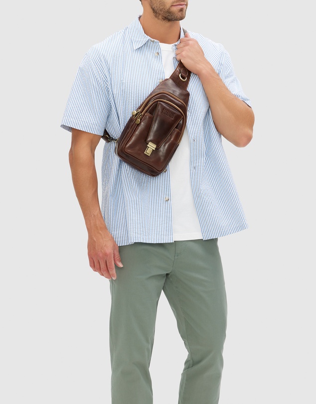 Republic of Florence - Valerio Brown Leather Sling Bag