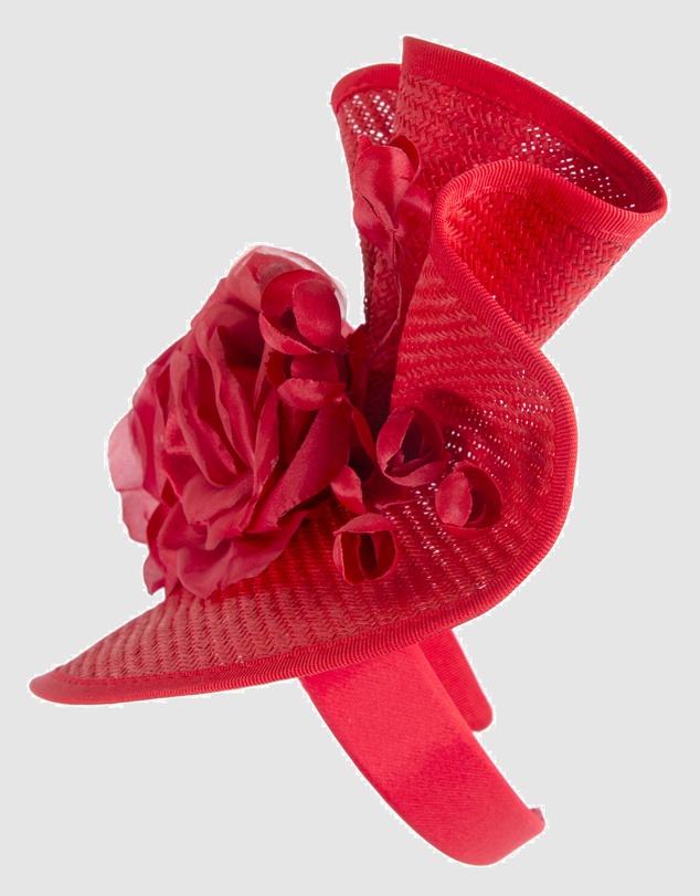 Fillies Collection - Bespoke Sculpted Red Racing Fascinator
