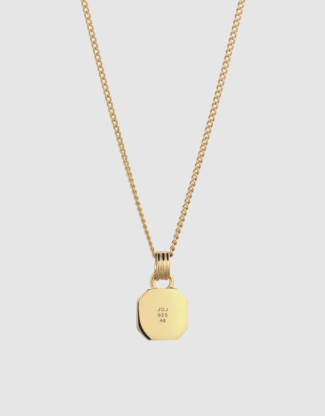 Kuzzoi - ICONIC EXCLUSIVE - Enamel Octagon Pendant Necklace in Gold-Plated 925 Silver