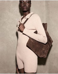 M.N.G - Ribbed Knitted Polo-Neck Playsuit