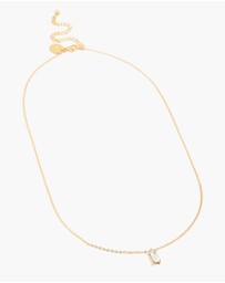 Lovisa - Waterproof Gold Plated Stainless Steel Cubic Zirconia Baguette Pendant Necklace