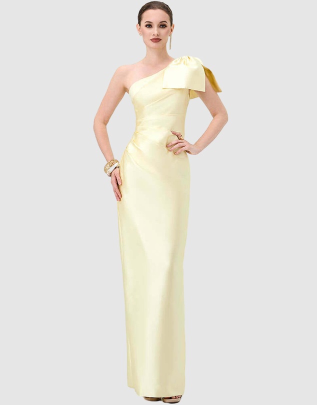 Bariano - Aramy One Shoulder Bow Gown