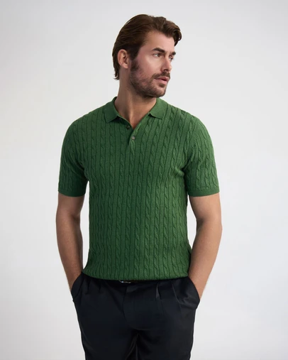 Oxford - Fernando Cable Knit Polo