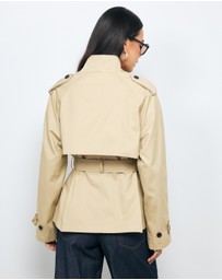 AERE - Sadie Funnel Neck Crop Trench Coat