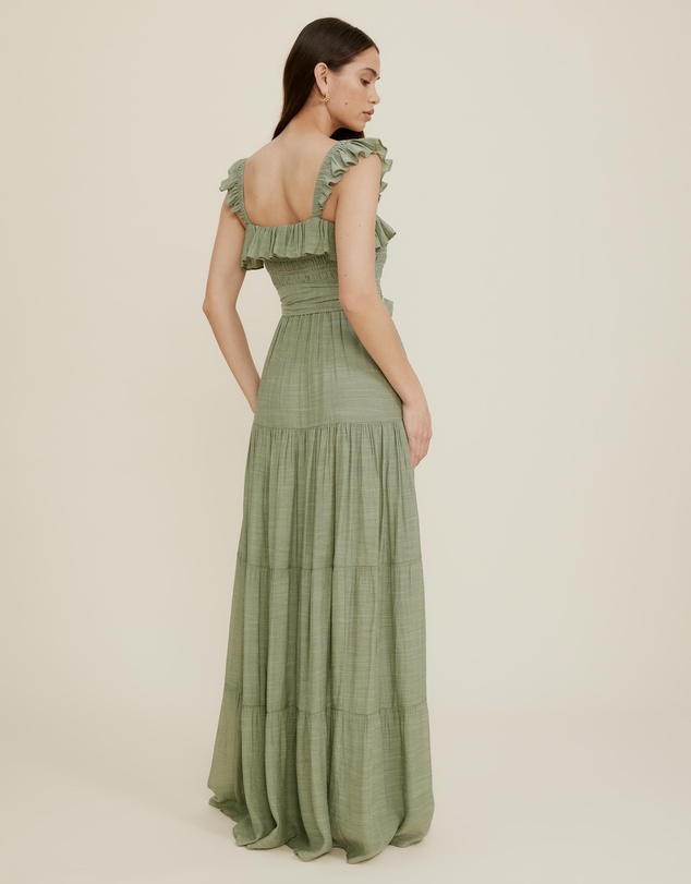 The Fated - Luca Flutter Sleeve Maxi Dress