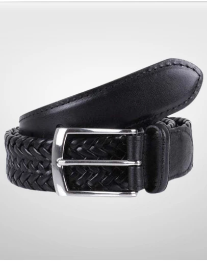 DENTS - Woven Stretch Plaited Leather Belt