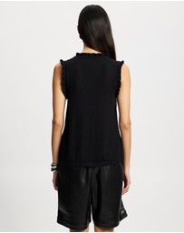 Lindsay Nicholas New York - Frill V-Neck Shell Top