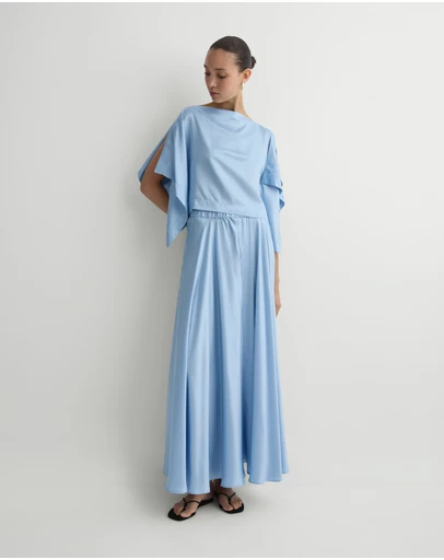 BONDI BORN - Como Maxi Skirt - Sky Blue