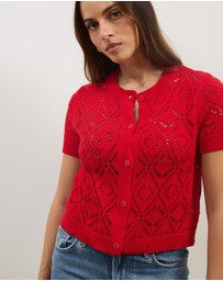 Atmos&Here - Hani Short Sleeve Open Knit Cardigan